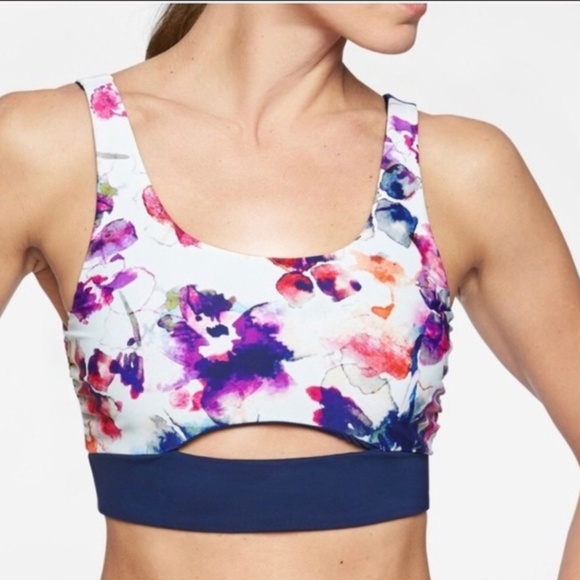 Athleta Other - Athleta watercolor reversible scoop bikini XXS top